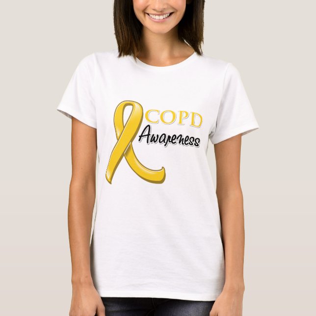 COPD Awareness Ribbon (gold ribbon) T-Shirt (Front)