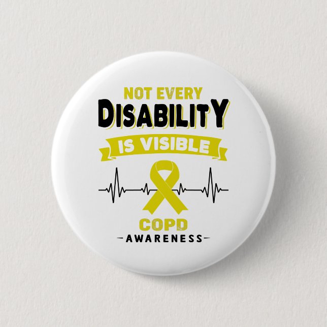 COPD Awareness Ribbon Support Gifts Button (Front)