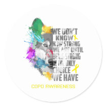 COPD Awareness Ribbon Support Gifts Classic Round Sticker