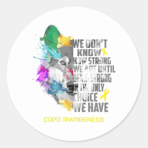 COPD Awareness Ribbon Support Gifts Classic Round Sticker