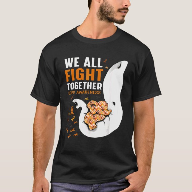 Copd Awareness We All Fight Together Elephant T-Shirt (Front)
