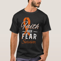 COPD Survivor Faith Over Fear Orange ribbon T-Shirt