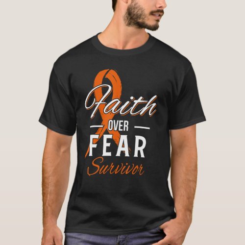 COPD Survivor Faith Over Fear Orange ribbon T_Shirt