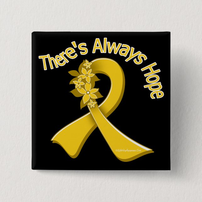 COPD There's Always Hope Floral Pinback Button (Front)