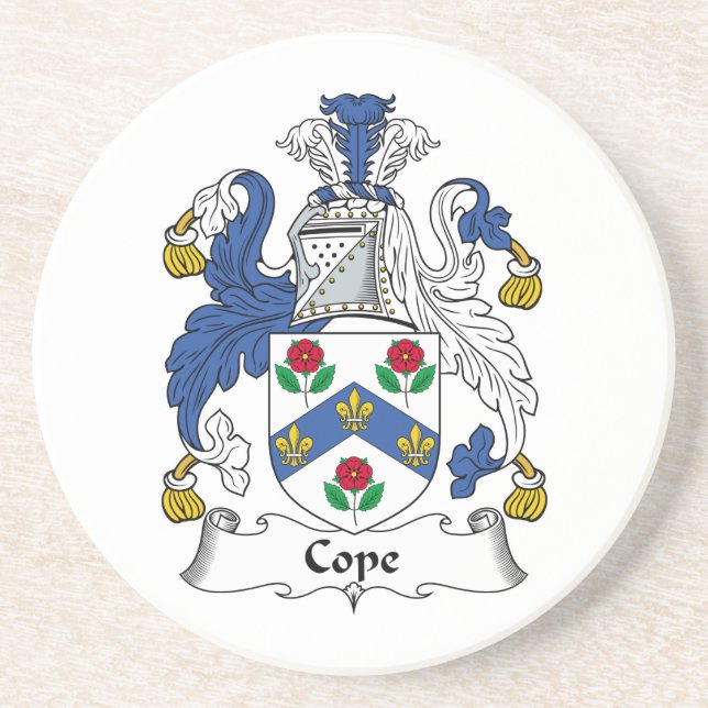 Cope Family Crest Sandstone Coaster (Front)