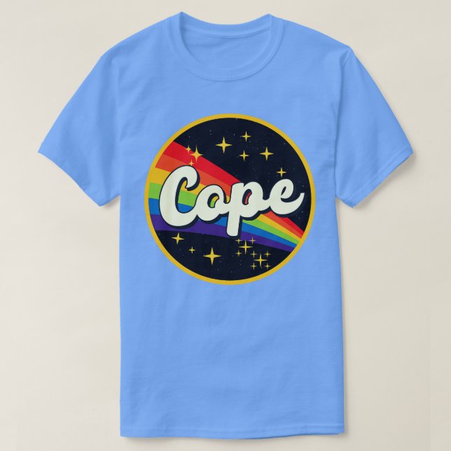 Cope Rainbow In Space Vintage Style T-Shirt (Design Front)