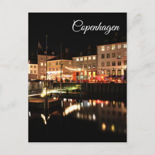 Copenhagen at night postcard