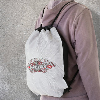 Copenhagen Calling Drawstring Bag