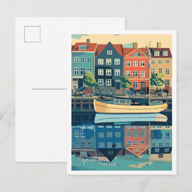 Copenhagen City Denmark Vintage Travel Postcard (Front/Back)