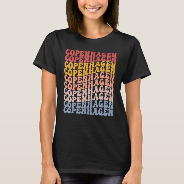 Copenhagen City Groovy Retro T-Shirt (Front)