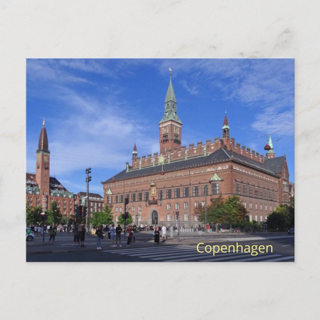 Copenhagen City Hall on a Sunny Summer Day Postcard (Front)