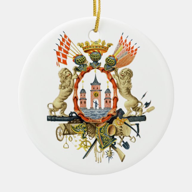 Copenhagen Coat of Arms Ceramic Ornament (Front)