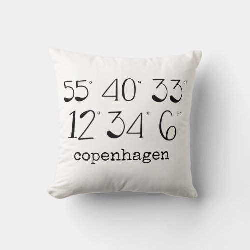 Copenhagen Coordinates Throw Pillow