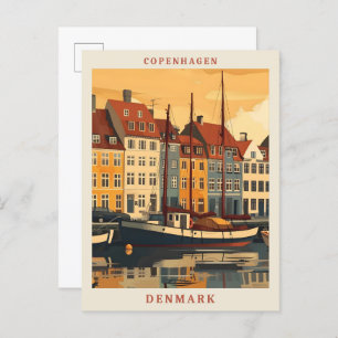 Copenhagen Denmark Art Elegant Vintage Travel Postcard