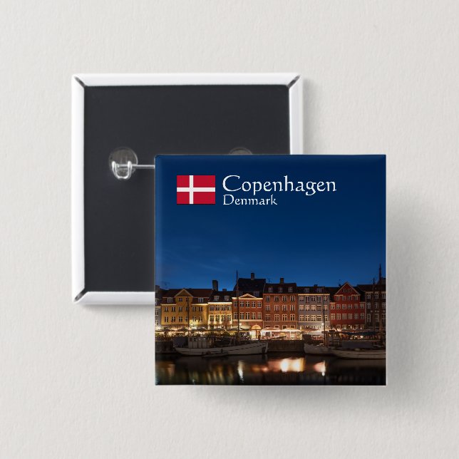 Copenhagen Denmark Button (Front & Back)