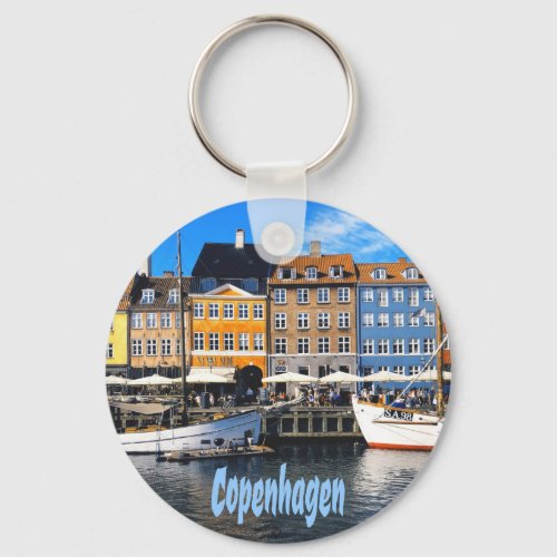 Copenhagen Denmark Capital Canal Homes Nyhavn Keychain