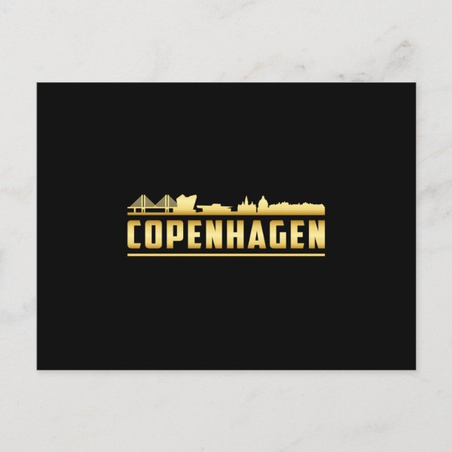 Copenhagen Denmark City Skyline Cityscape Gift Postcard (Front)