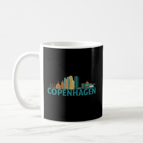 Copenhagen Denmark City Skyline Silhouette Outline Coffee Mug