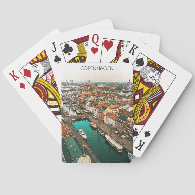 Copenhagen Denmark City View Poker Cards (Back)