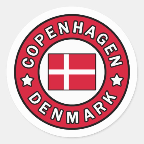 Copenhagen Denmark Classic Round Sticker