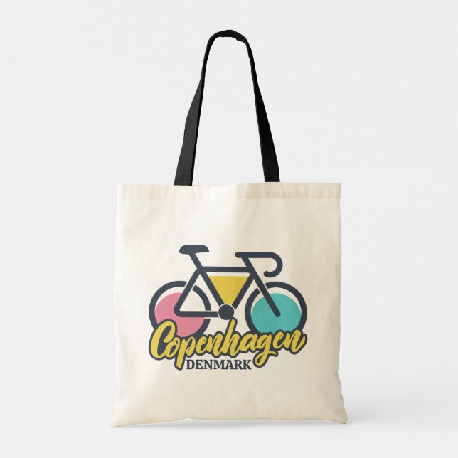 Copenhagen Denmark Cycling Tote Bag (Back)