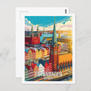 Copenhagen Denmark Famous Travel Place Postcard