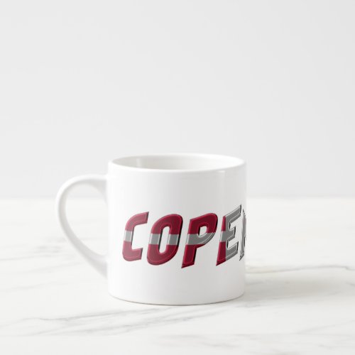 Copenhagen Denmark Flag Colors Typography Espresso Cup
