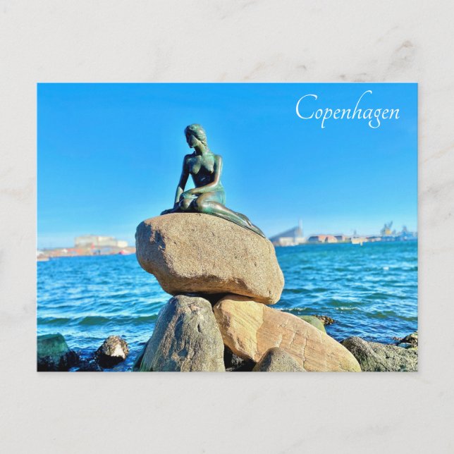 Copenhagen Denmark Little Mermaid Statue Travel Postcard (Front)