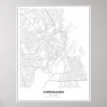 Copenhagen, Denmark Minimalist Map Poster(Style 2)