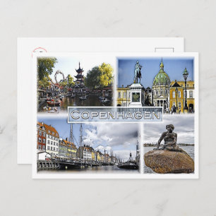 Copenhagen - Denmark - Mosaic - Postcard