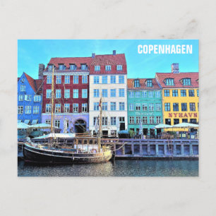 Copenhagen Denmark Nyhavn Travel Photo Postcard