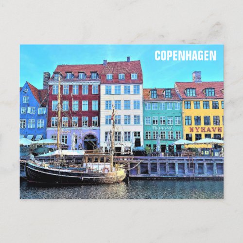 Copenhagen Denmark Nyhavn Travel Photo Postcard