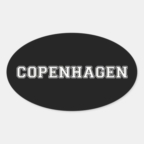 Copenhagen Denmark Oval Sticker