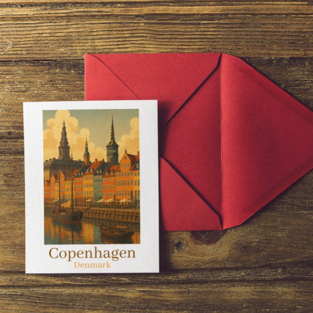 Copenhagen Denmark Retro Travel Postcard (Copenhagen Denmark Retro Travel Postcard)