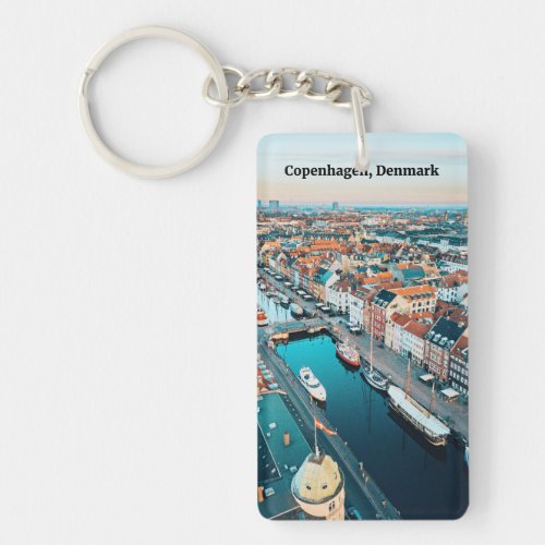 Copenhagen Denmark scenic photograph Keychain