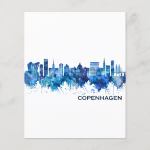Copenhagen Denmark Skyline Blue Flyer