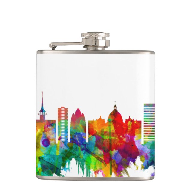 Copenhagen Denmark Skyline Flask (Front)