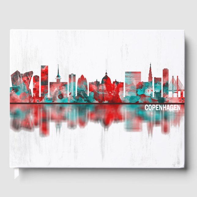 Copenhagen Denmark Skyline Guest Book (Front)