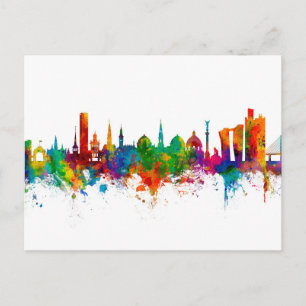 Copenhagen Denmark Skyline Postcard