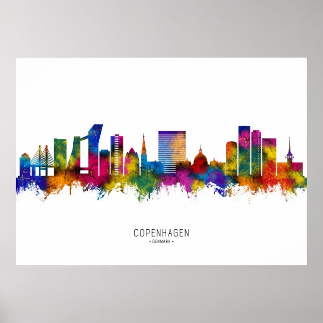 Copenhagen Denmark Skyline Poster (Front)
