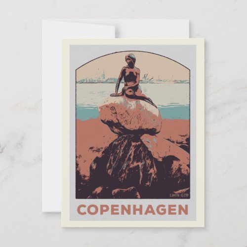 Copenhagen Denmark The Little Mermaid statue Postcard