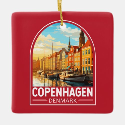 Copenhagen Denmark Travel Art Vintage Ceramic Ornament