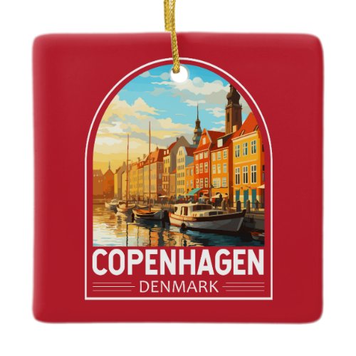 Copenhagen Denmark Travel Art Vintage Ceramic Ornament