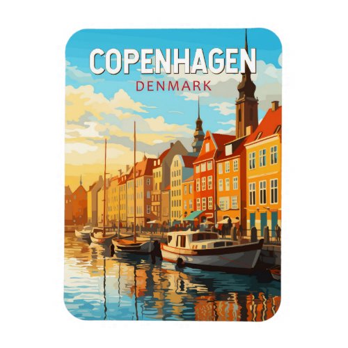Copenhagen Denmark Travel Art Vintage Magnet