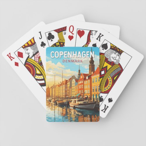 Copenhagen Denmark Travel Art Vintage Playing Cards