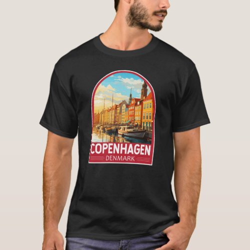 Copenhagen Denmark Travel Art Vintage T_Shirt