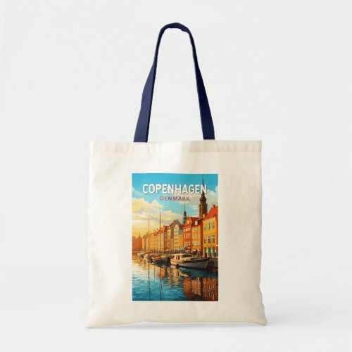 Copenhagen Denmark Travel Art Vintage Tote Bag