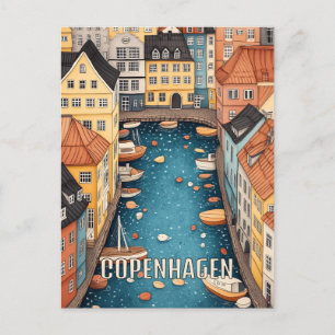 Copenhagen Denmark Travel Postcard