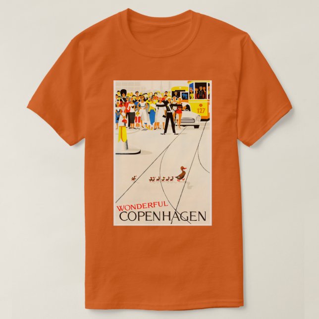 Copenhagen Denmark Travel T-Shirt (Design Front)
