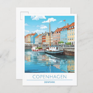 Copenhagen Denmark Vintage Travel Postcard